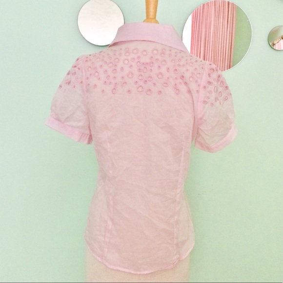 ModCloth Pink Embroidered Blouse - Picture 3 of 8
